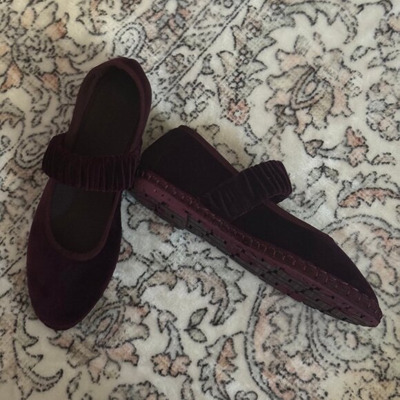 Flabelus Mafalda Aubergine Flats - Picture 2 of 7